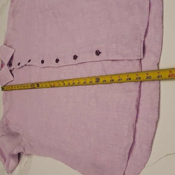 MATTUSO Shirt 100% Linen Violet Long Sleeve Men's Size Large - Picture 11 of 13